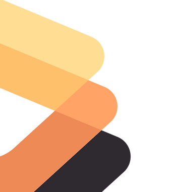 Logo eines 3D-Druck-Dienstleisters, stilisiertes 3D-Modell in Orange- und Schwarztönen mit abstrakten Formen, die an überlapp